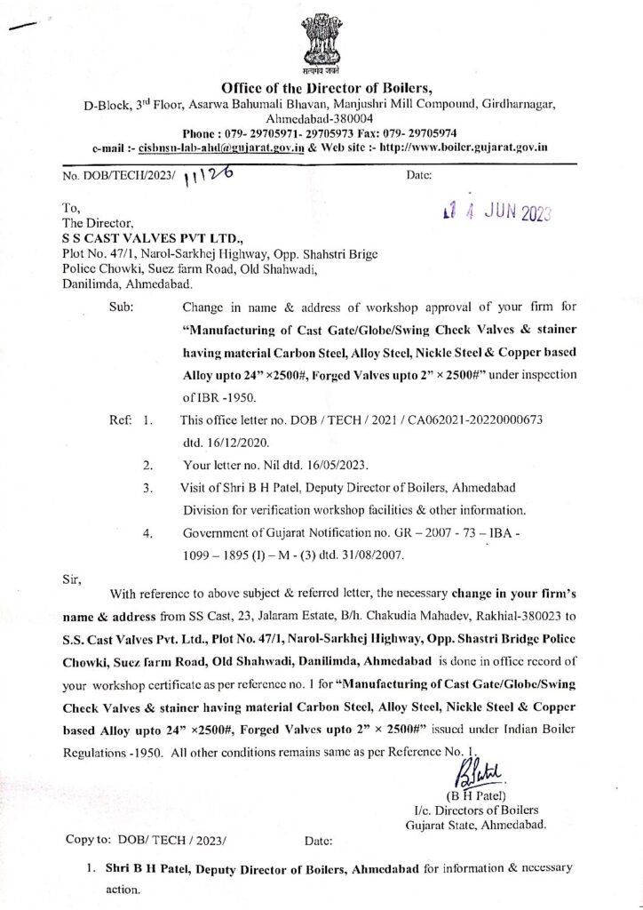 IBR VALVES registration certificate - SS Cast Valves Pvt Ltd-2 1
